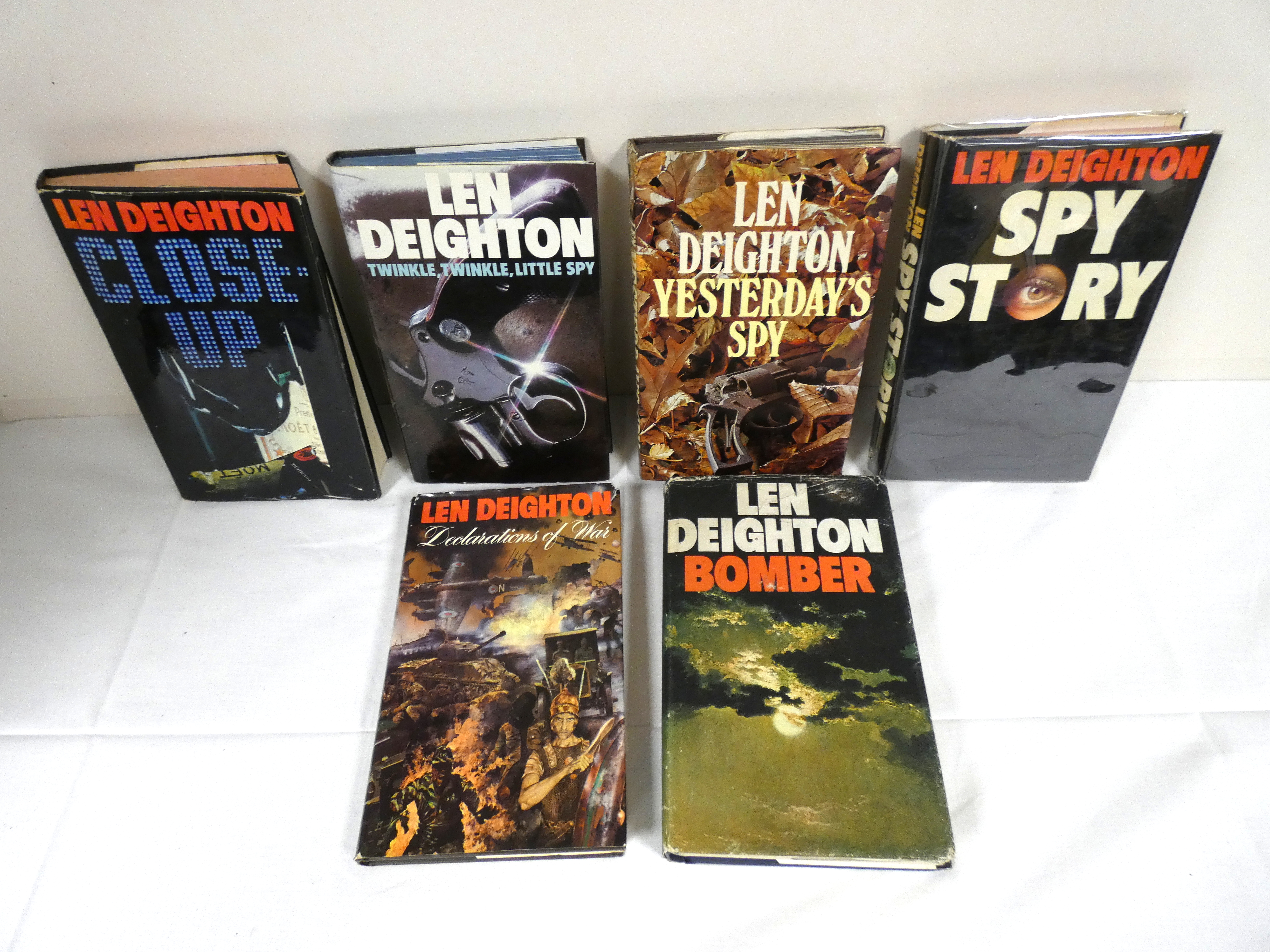 DEIGHTON LEN.  6 1st eds. in d.w's, Bomber, Declarations of War, Spy Story, Yesterday's Spy, Twinkle