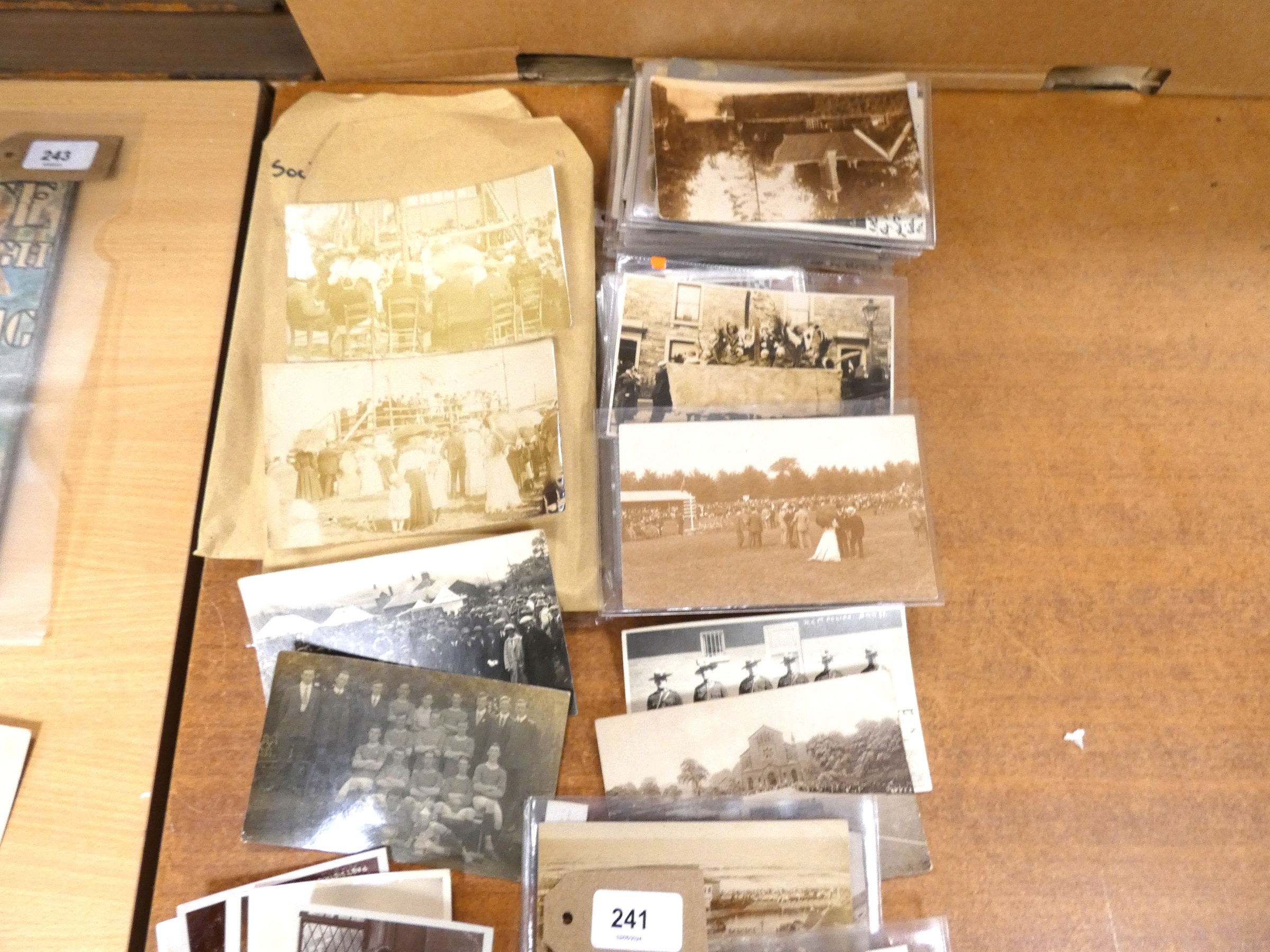 Postcards.  Approx. 100 old postcards incl. social history, public events, coloured greetings cards, - Image 2 of 6