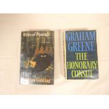 GREENE GRAHAM.  The Honorary Consul. 1st ed. in unclipped d.w. 1973; also William Golding, Rites