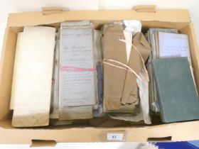 Legal & other Documents & Ephemera.  A carton of various, mainly 19th cent., including Cheshire