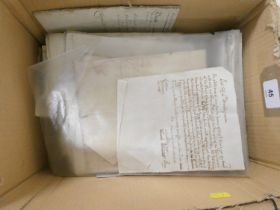 Legal & other Documents.  A carton of various, Northumberland & others, mainly 19th cent. but one or