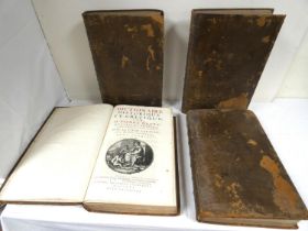 BAYLE PIERRE.  Dictionaire Historique et Critique. 4 vols. Rubricated titles with eng. title