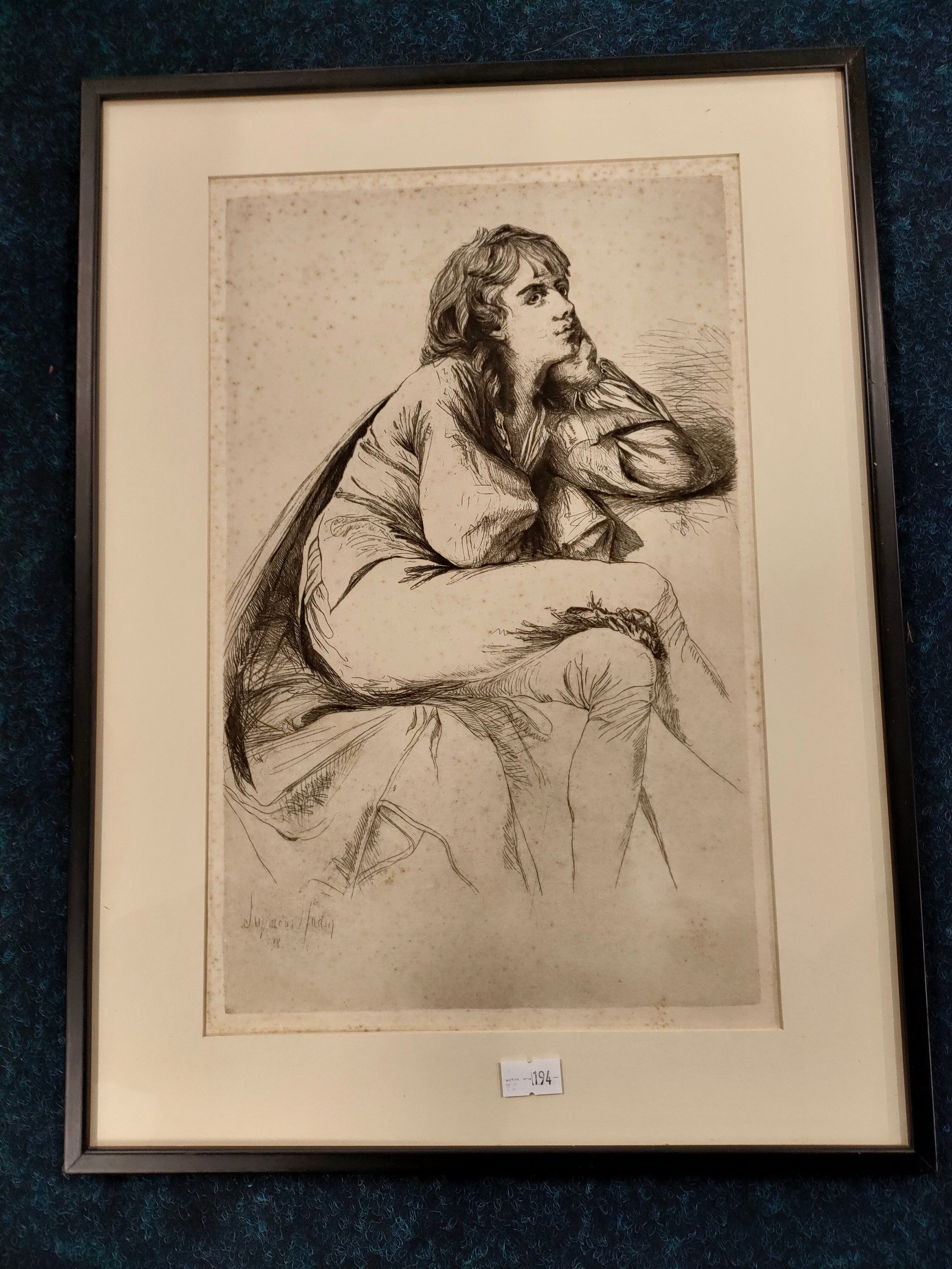 R.A Francis Seymour Haden etching of Thomas Haden of derby [31x41cm]