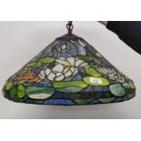 Tiffany Inspired stainglass lily pad design ceiling light. [49cm diameter]