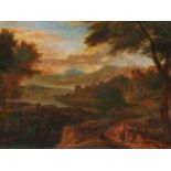 Unknown painter, Ideal river landscape, German/Dutch School