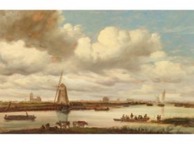 Solomon van Ruysdael, Naarden 1602 - 1670 Haarlem, Circle of, Dutch river landscape