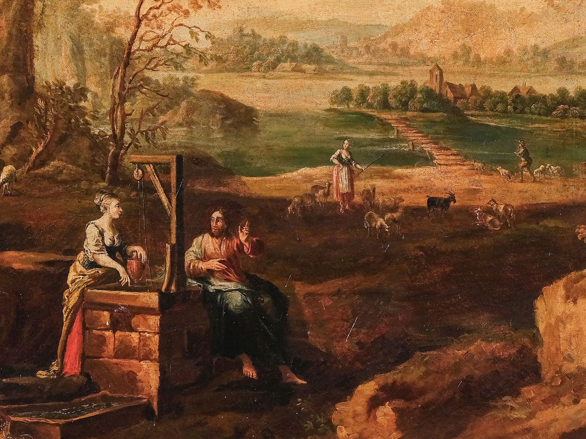 Monumental landscape painting of classicism, Marco Ricci - Image 3 of 6
