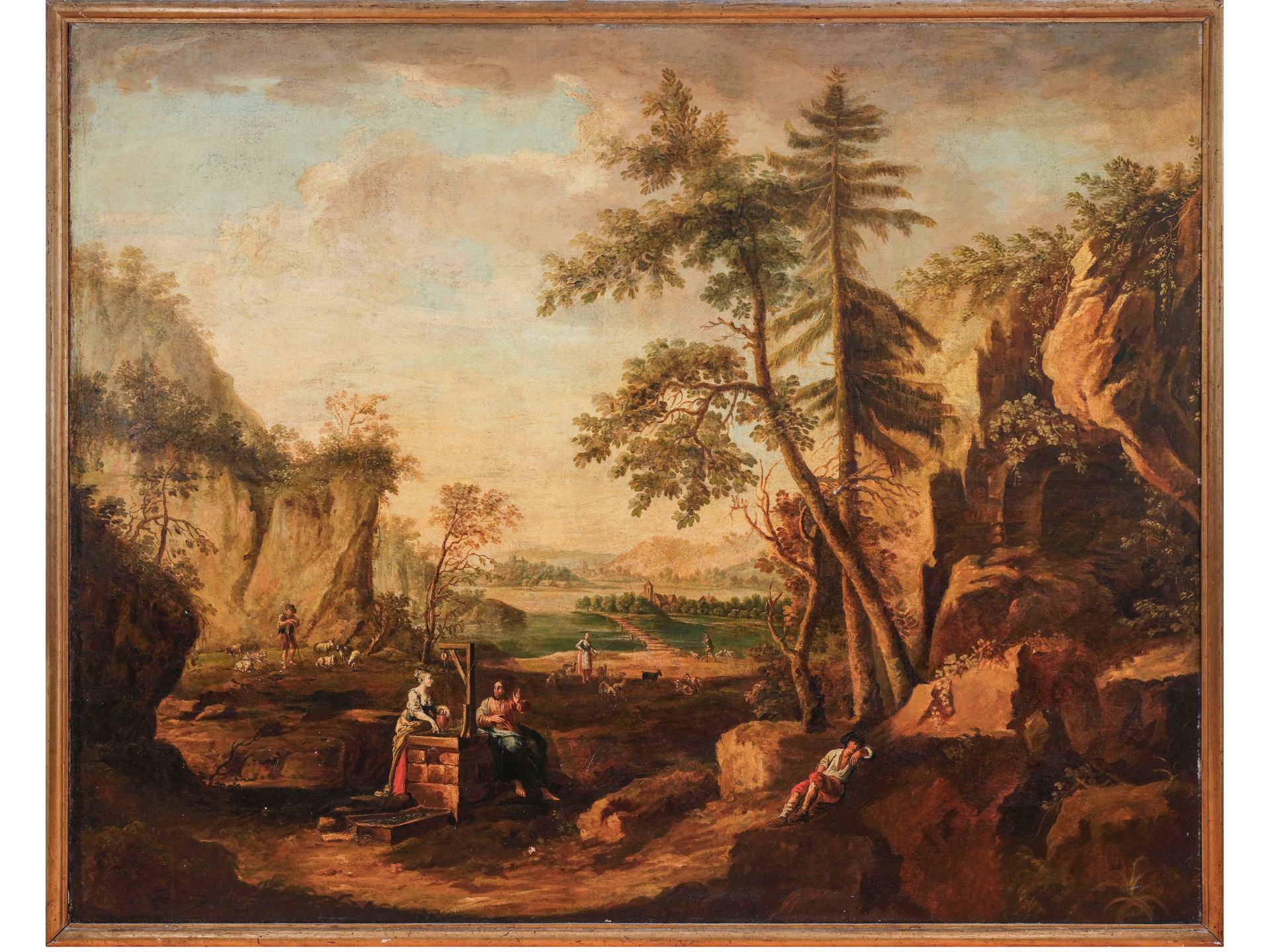 Monumental landscape painting of classicism, Marco Ricci - Image 2 of 6