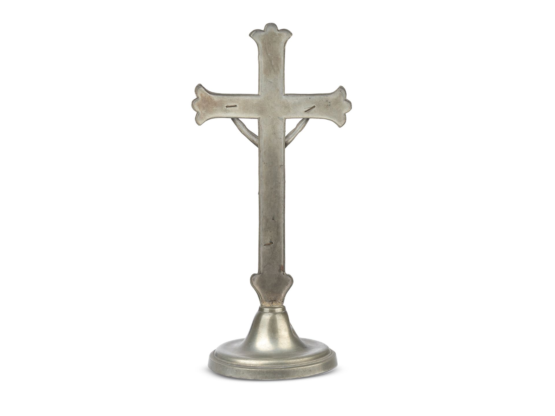 Standkreuz, Um 1840, Zinn - Bild 2 aus 3