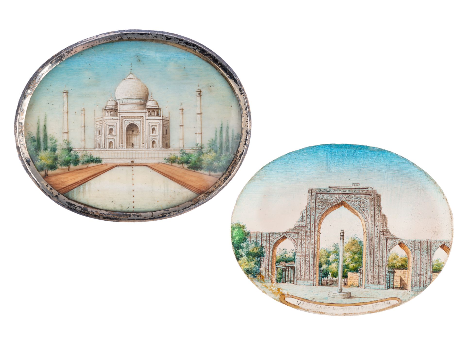 3 miniatures, India, Watercolour & gold - Image 2 of 5