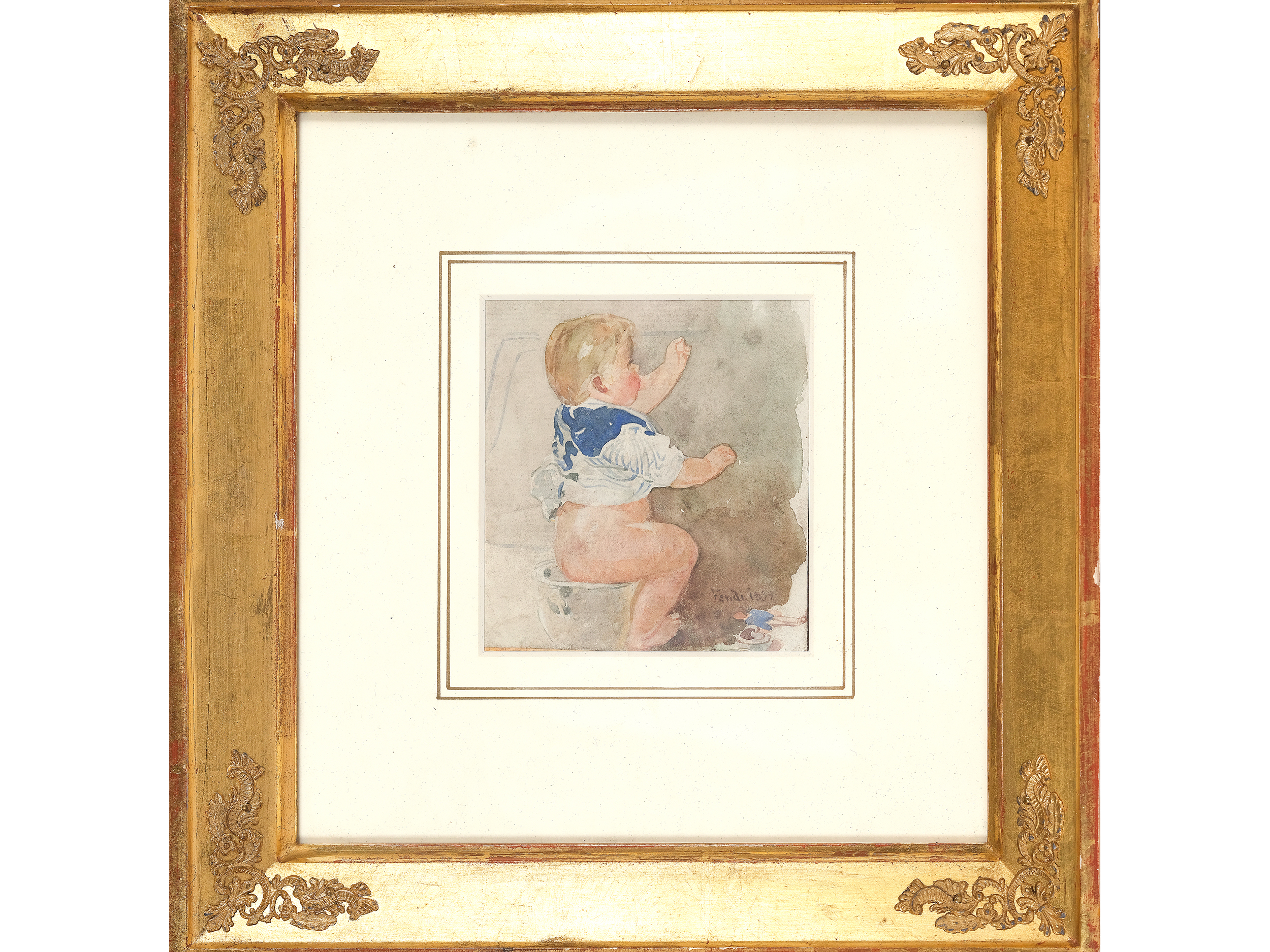 Peter Fendi, Vienna 1796 - 1842 Vienna, Baby by the chamber pot - Image 2 of 4