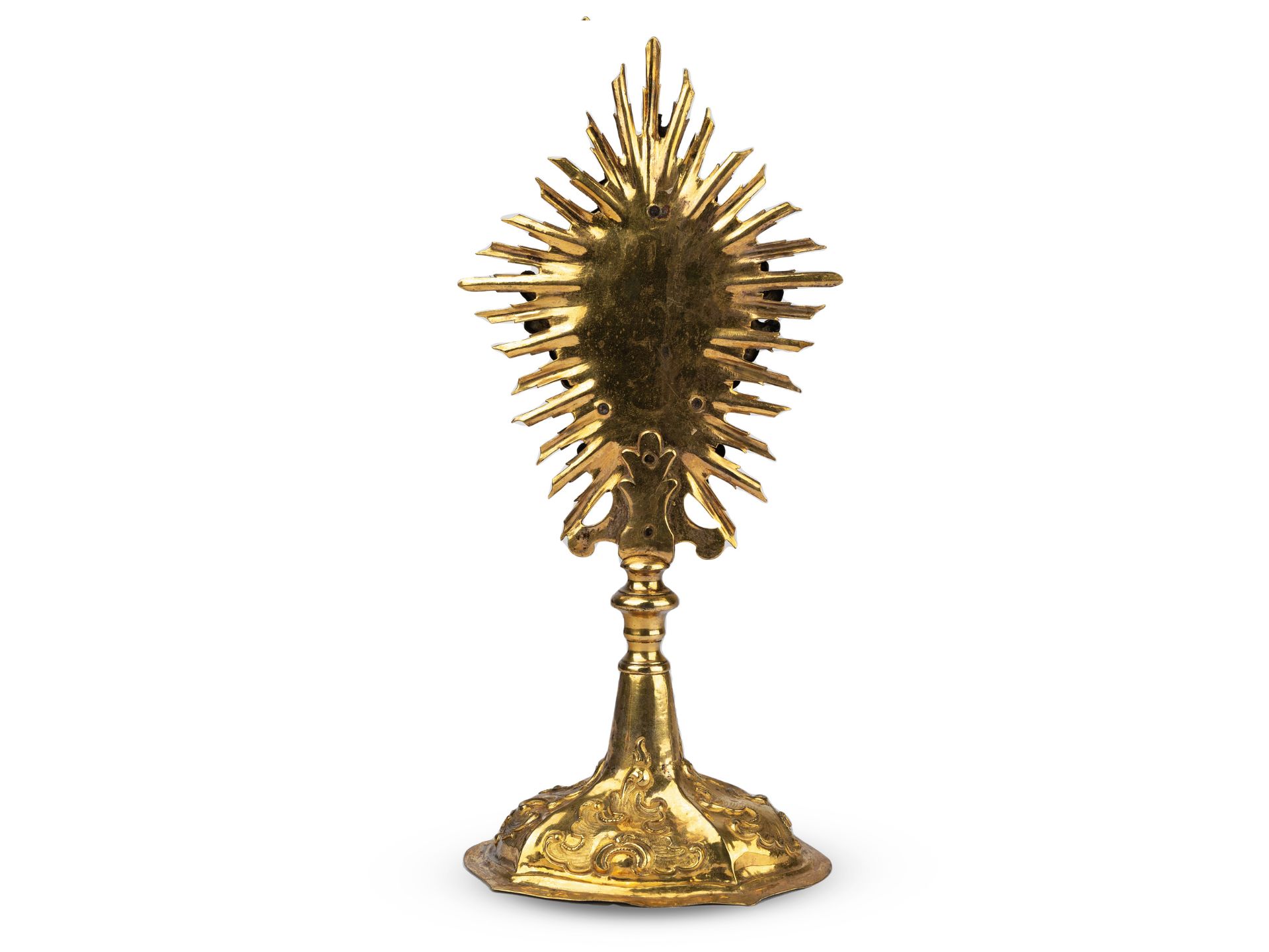 Reliquienmonstranz, Kreuz, mit Siegel, Silber?, Messing vergoldet - Bild 3 aus 4