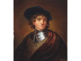 Unbekannter Meister nach Rembrandt van Rijn, Ende 19. Jahrhunderts, Selbstbildnis als Jüngling