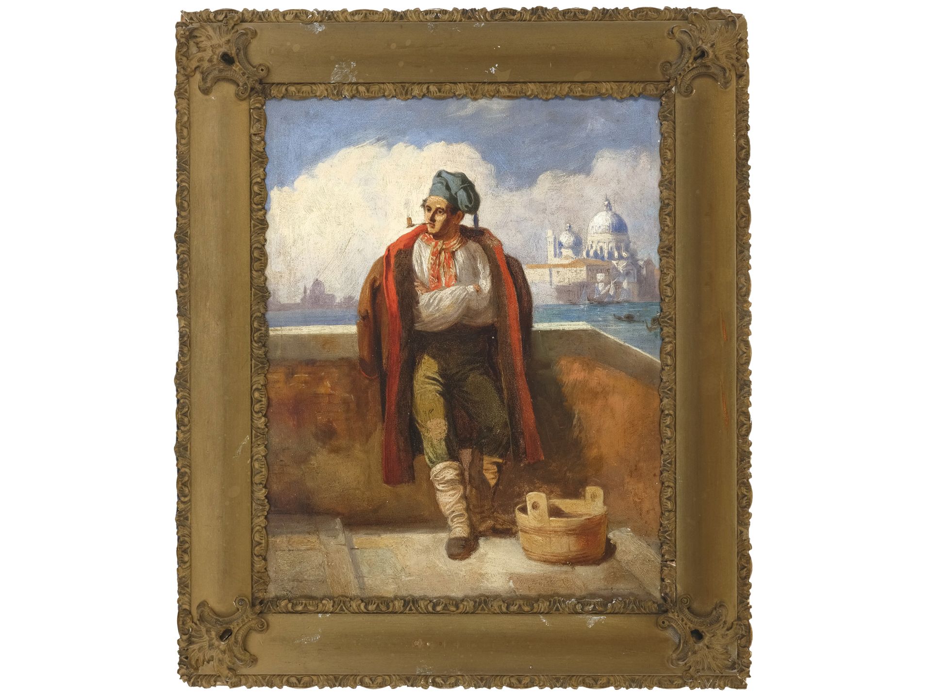 Venetian artist, 19th century, In front of the Punta della Dogana - Image 2 of 4
