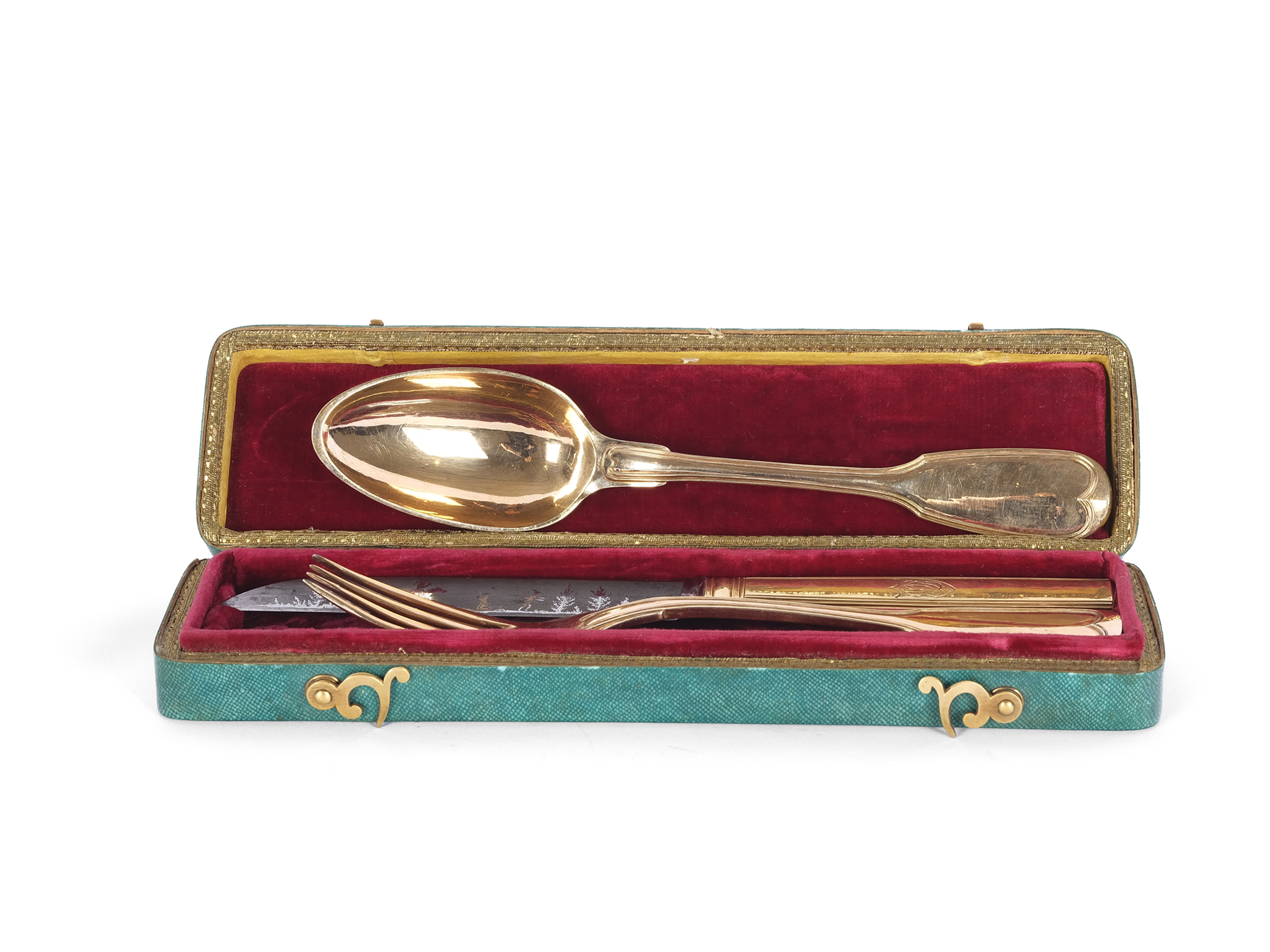Travelling cutlery in a case, France, late 18th century - Image 3 of 5