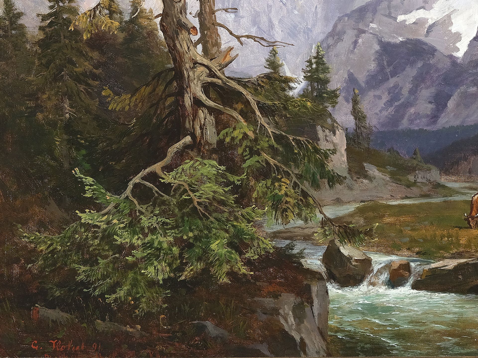 Georg Holub, Brünn 1861 - 1919 Wien, Landschaft im Hochgebirge - Bild 3 aus 5