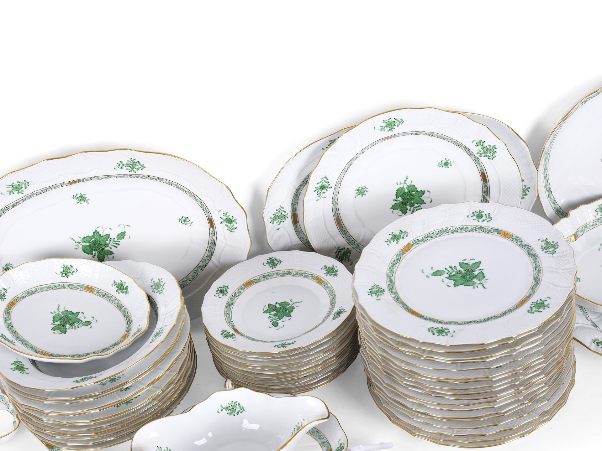 Large dinner service, 53 piece, Herend, Apponyi Vert - Image 2 of 6