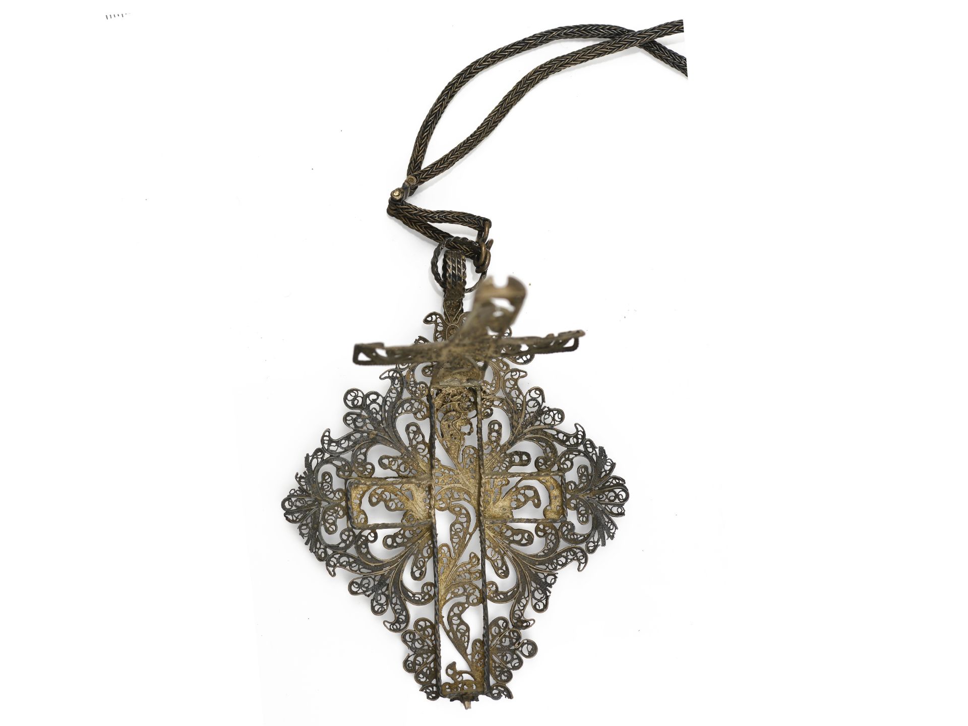 2 rosary pendants with coral carving & with cross - Image 5 of 9