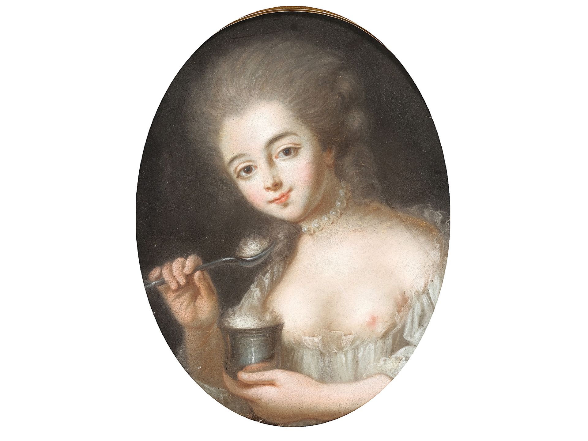 Jean-Baptiste Greuze, Tournus 1725 - 1805 Paris, Umkreis, Mädchen mit dem Eisbecher