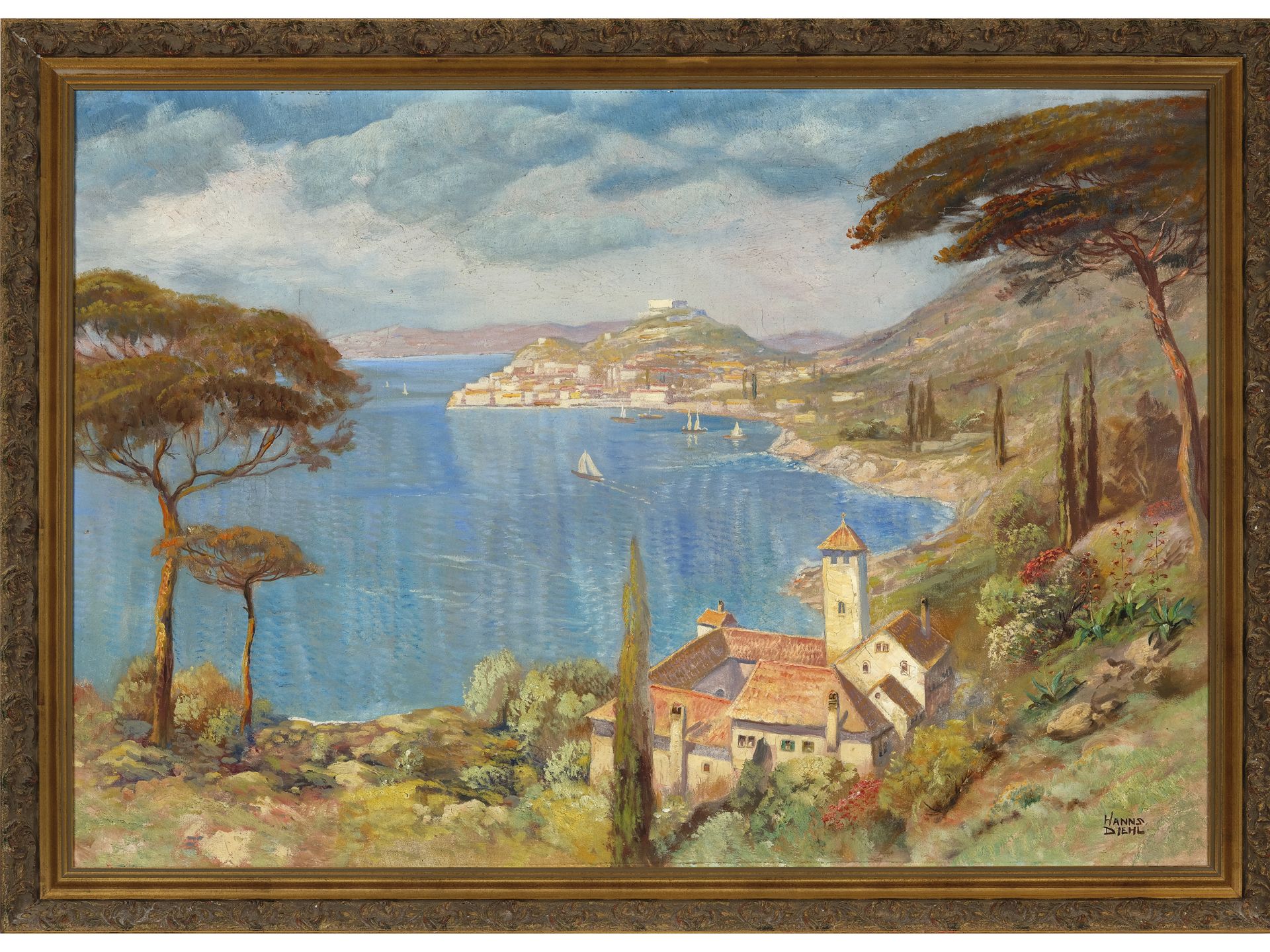 Hanns Diehl, Pirmasens 1877 - 1946 Wien, Adriaküste von Dubrovnik - Bild 2 aus 5