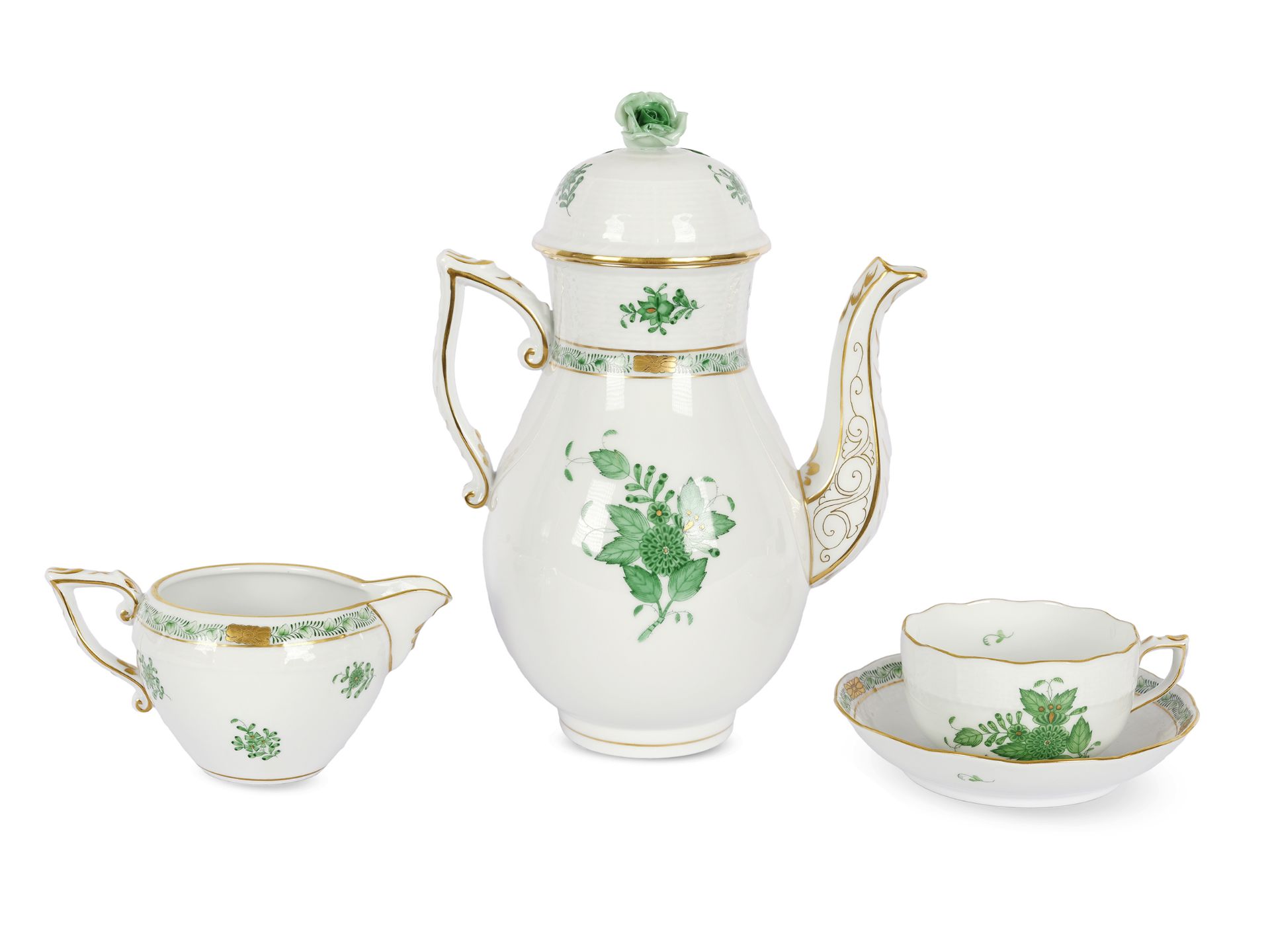 Coffee set, 39 pieces, Herend, Apponyi Vert - Image 4 of 7