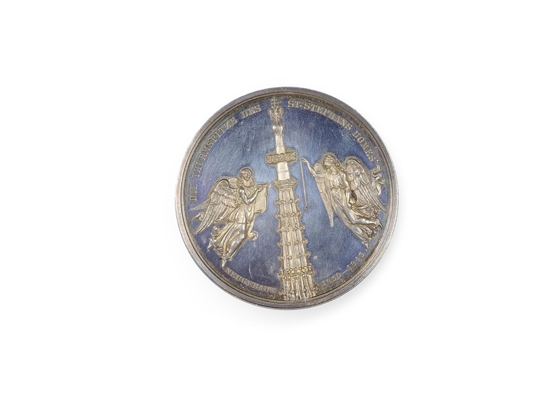Medal of Ferdinand I, Emperor of Austria, reverse: The spire of St Stephen's Cathedral, 1843 - Image 3 of 4