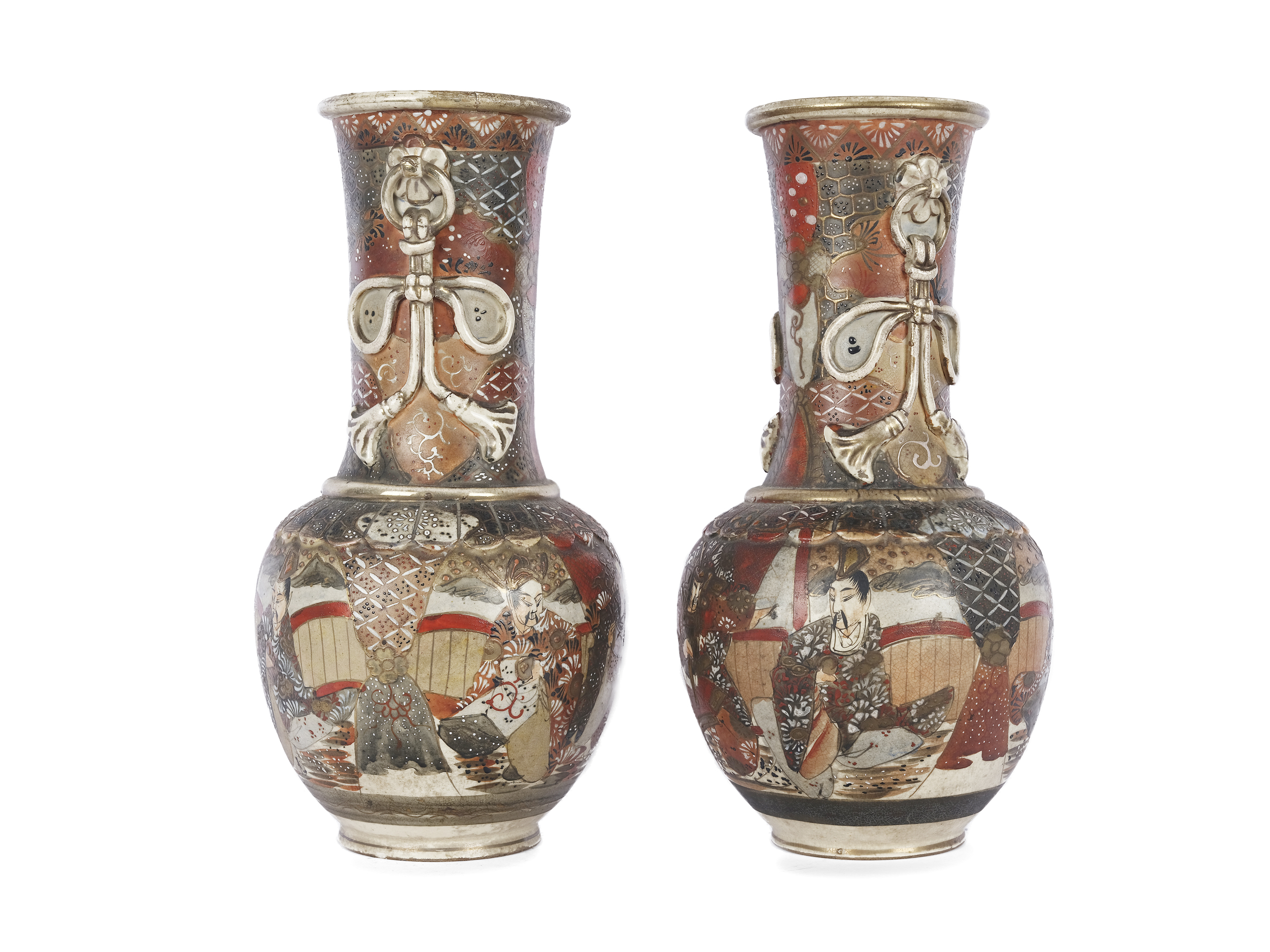 Pair of Satsuma vases, Japan - Image 4 of 5