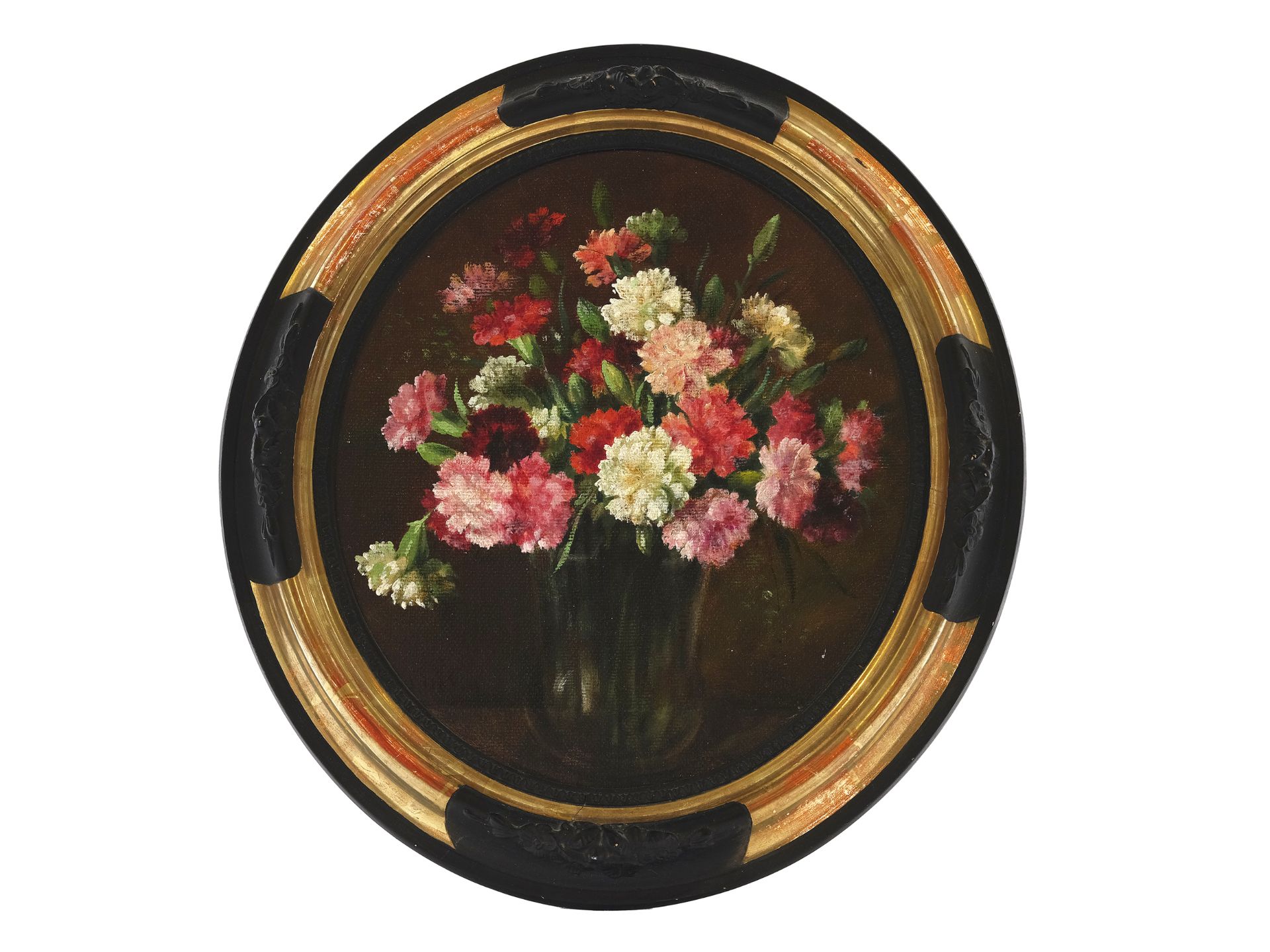 Pair of oval floral still lives, around 1900/20 - Image 4 of 5
