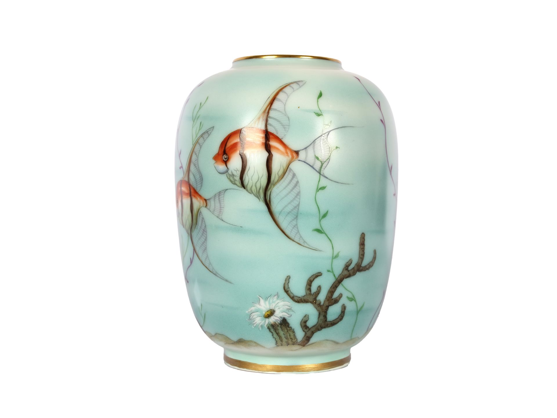 Augarten Vienna, vase with fish, 1920s - Image 3 of 4