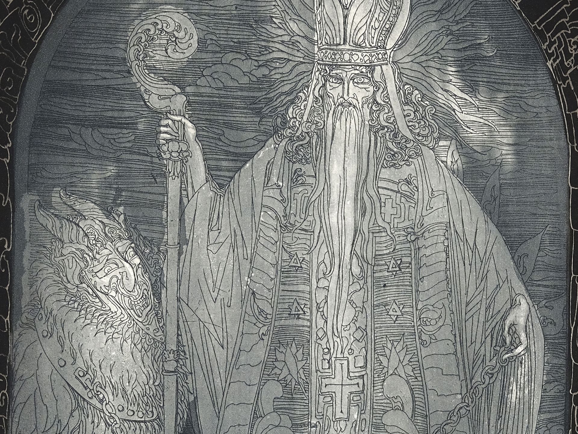 Ernst Fuchs, Vienna 1930 - 2015 Vienna, The Bishop and the Devil - Image 2 of 3