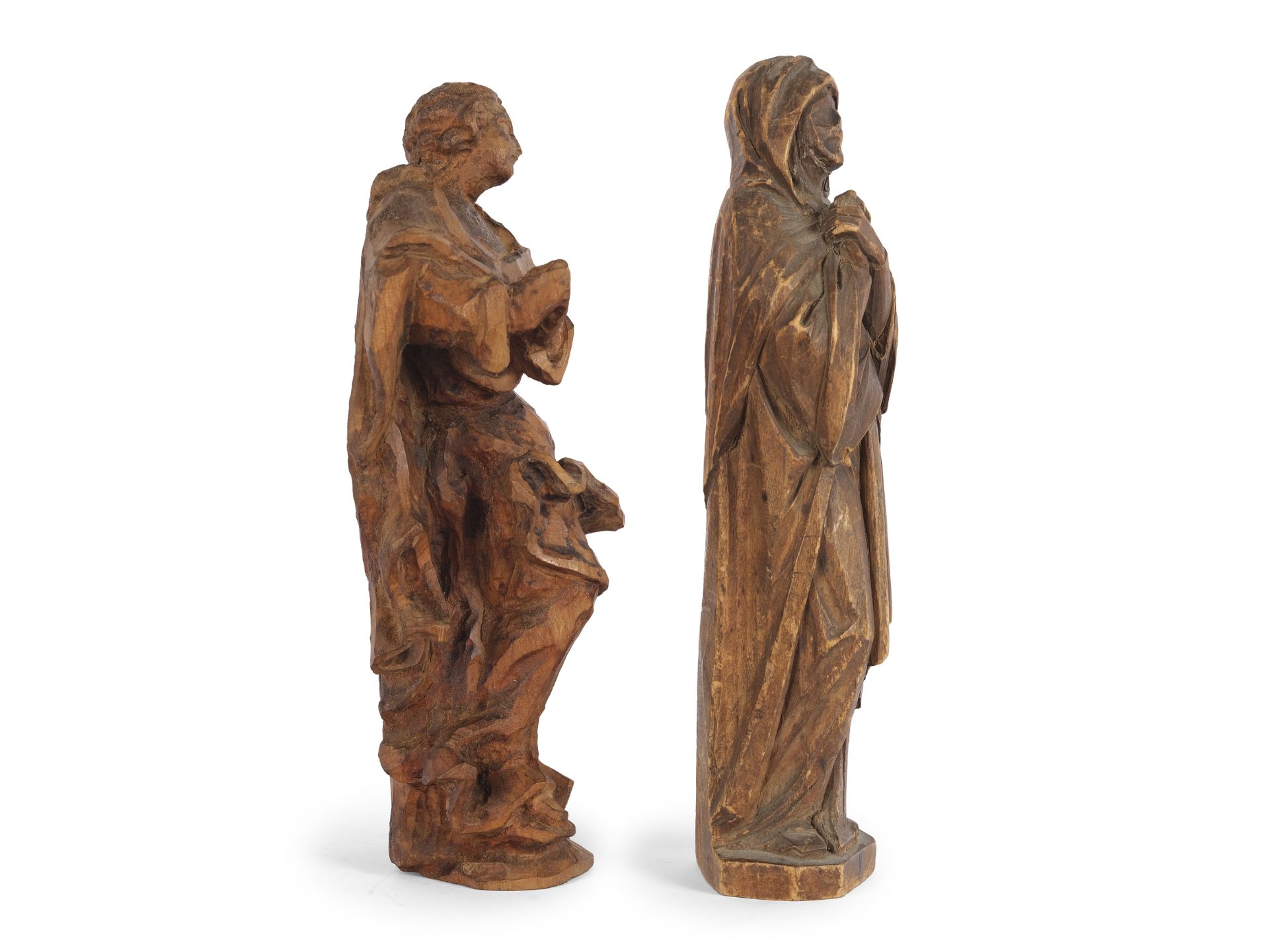 Pair of figures, Mary as Virgin and mourning Mary, 19th century? - Image 4 of 5