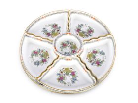 Service bowls on round plate, Herend, Fleurs des Indes/Indian Basket Multicolour