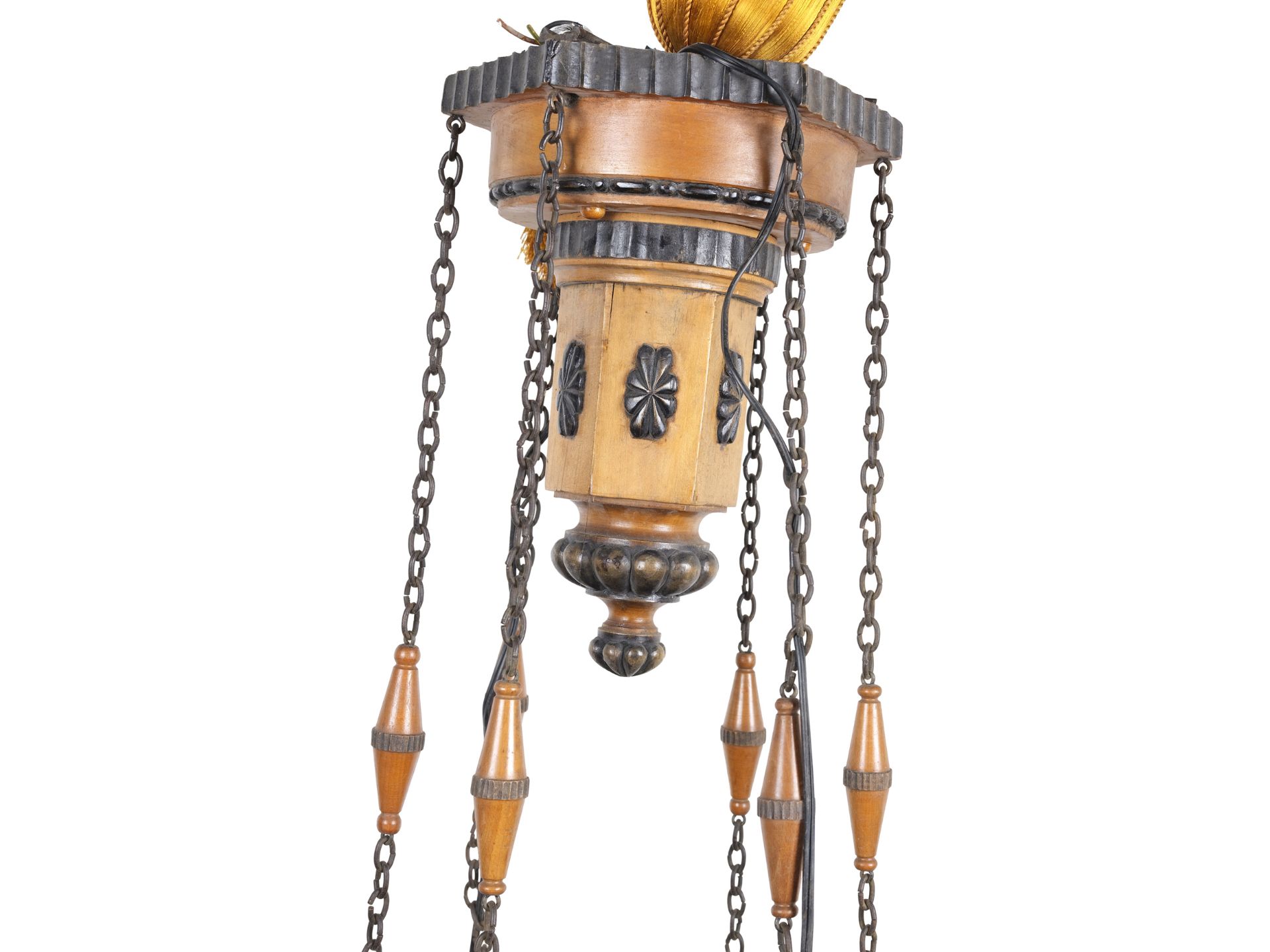 Wooden chandelier, Art Deco - Image 4 of 4