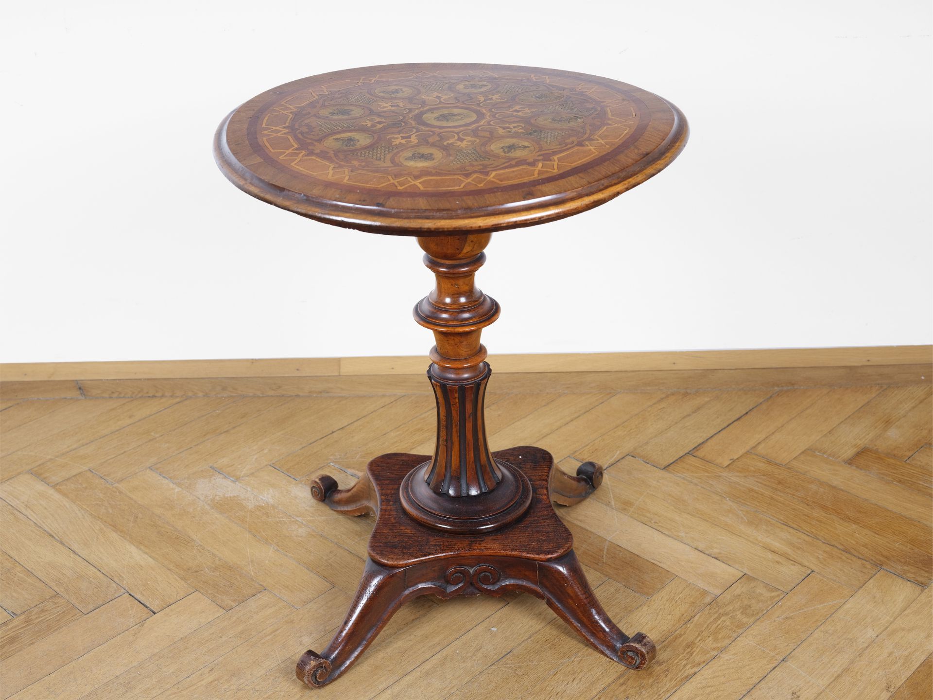 Small round side table with butterflies, Italy, mid 19th century