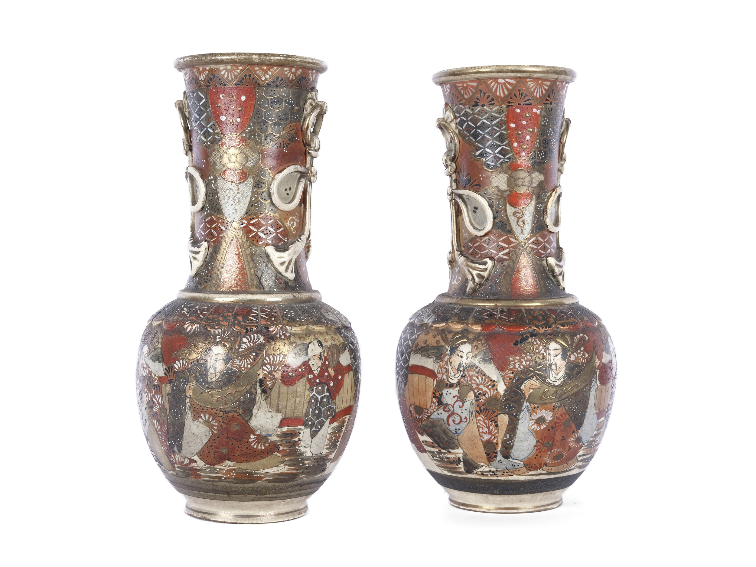 Pair of Satsuma vases, Japan - Image 3 of 5