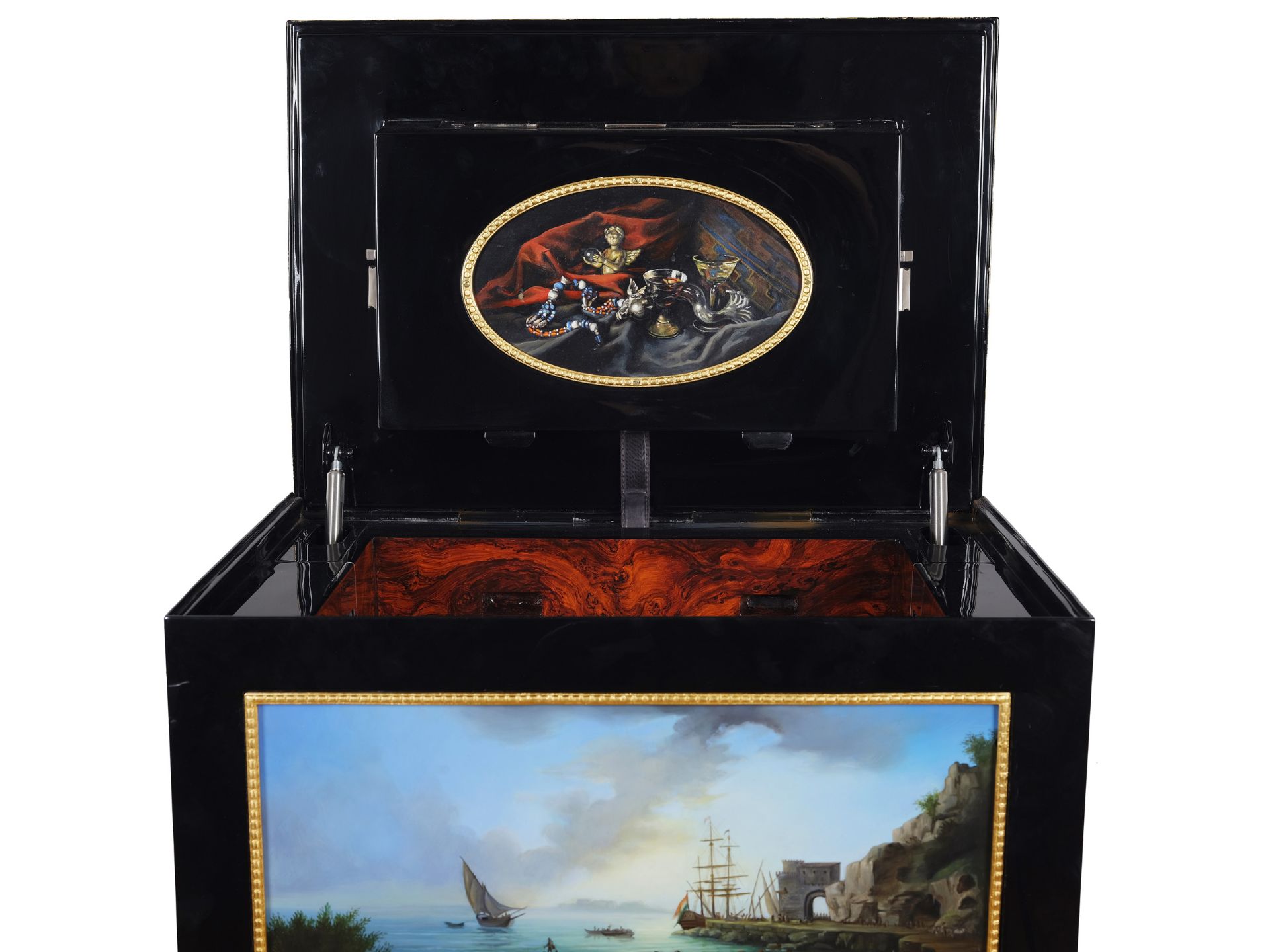 Safe, one-of-a-kind, handcrafted, revolving maritime scenes after Claude J. Vernet - Image 5 of 20