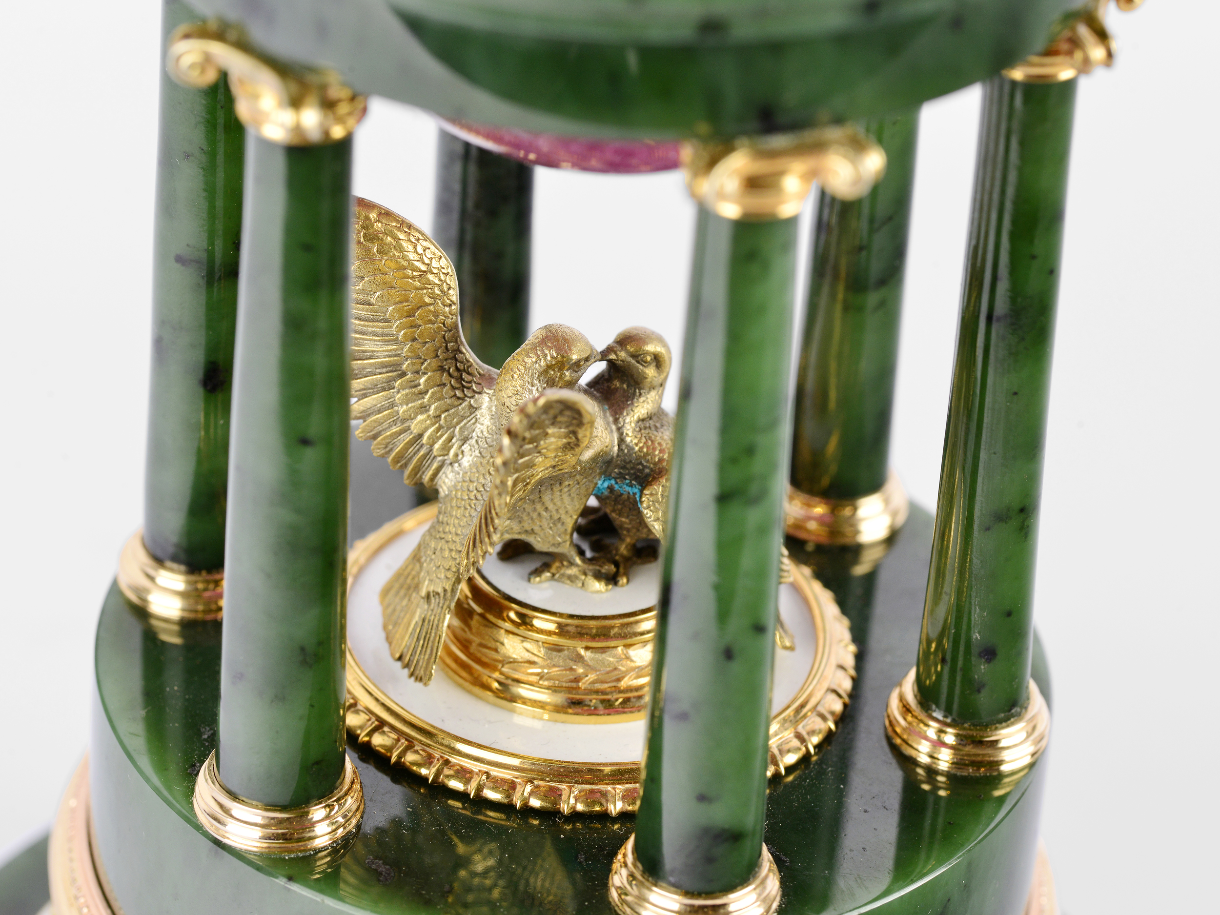 A highly significant unique colonnade clock in the style of Peter Carl Fabergé, Saint Petersburg 184 - Image 11 of 17