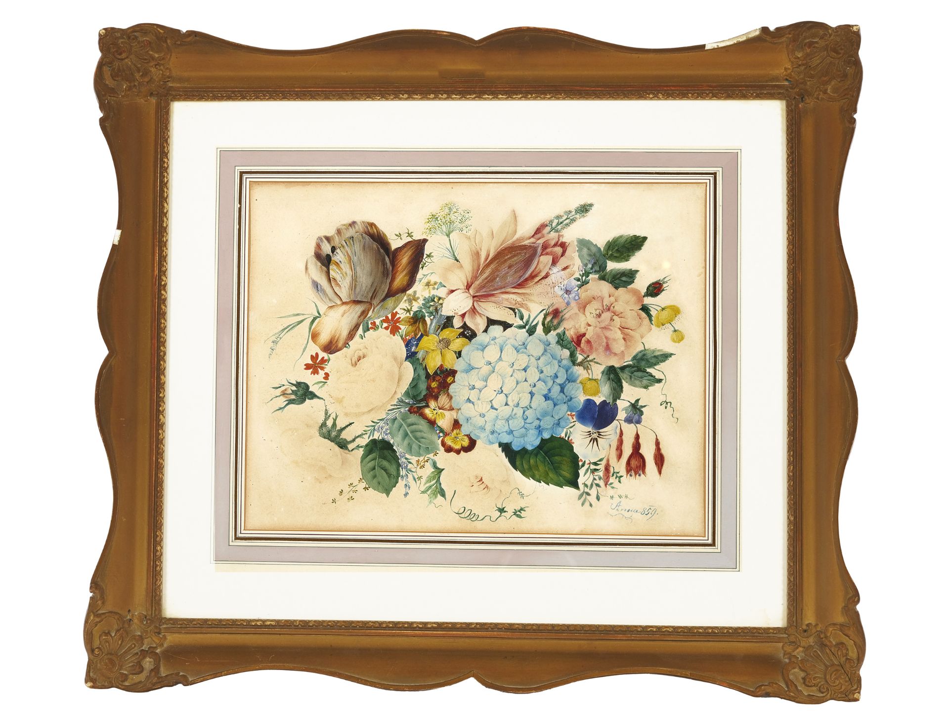 Unbekannte Malerin, 19. Jahrhundert, Blumenstillleben - Bild 2 aus 4