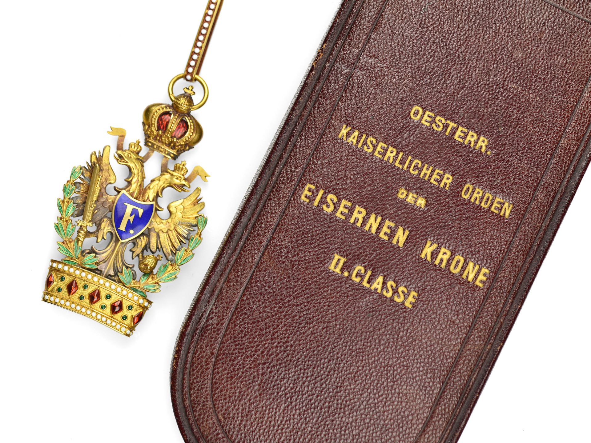 Austrian Imperial Order of the Iron Crown, II Class, neck decoration, V. Mayer's Söhne - Image 3 of 3