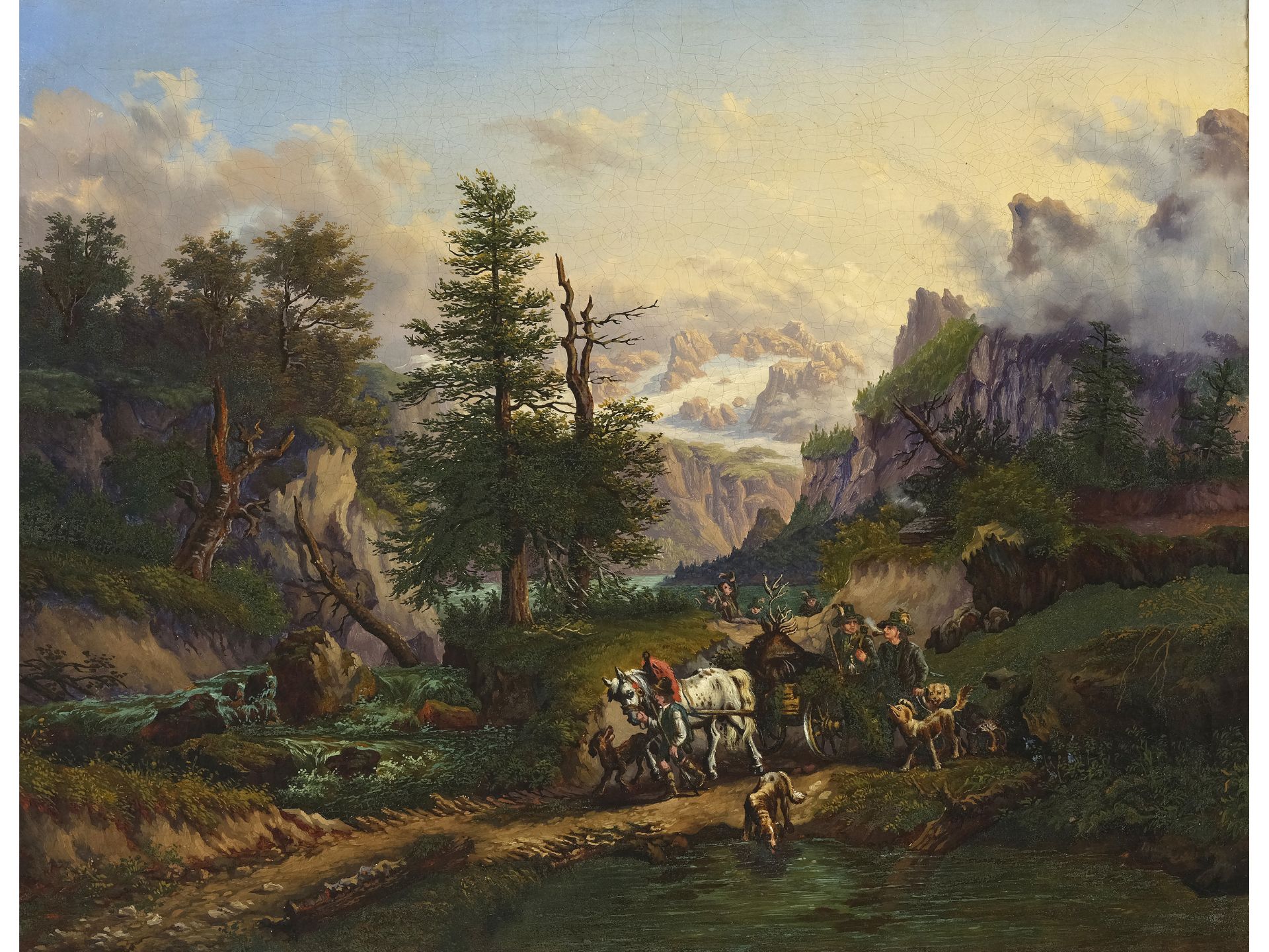 Austrian Biedermeier painter, mid-19th century, After the Hunt