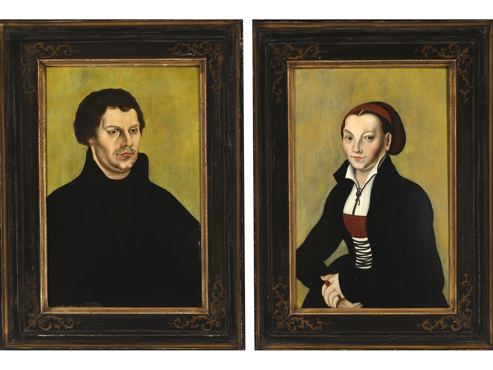 Lucas Cranach der Ältere, Kronach 1472 - 1553 Weimar, Umkreis, Portraits von Martin Luther und Katha - Bild 2 aus 5