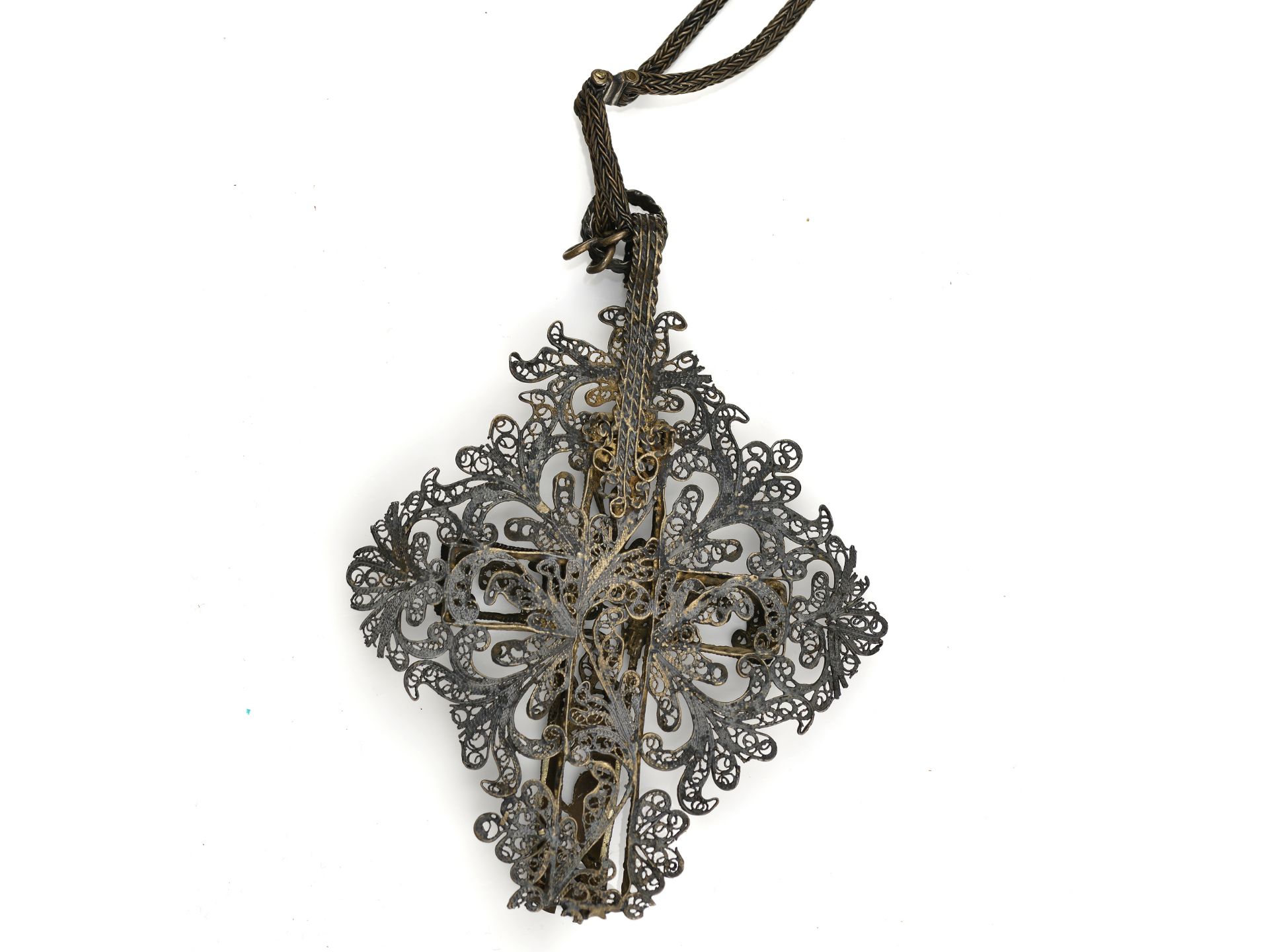 2 rosary pendants with coral carving & with cross - Image 3 of 9
