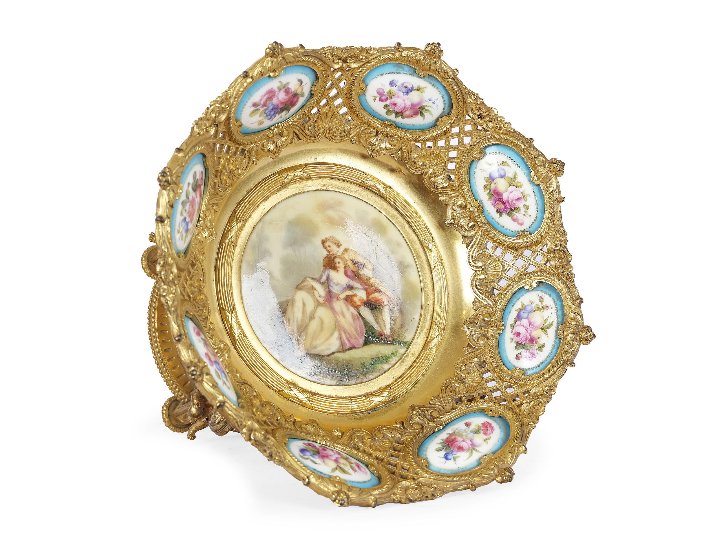 Centrepiece, mid 19th century, porcelain plates from Sèvres - Image 4 of 7