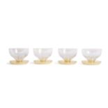 4 ice-cream cups, Josef Hoffmann school, Lobmeyr Vienna design?