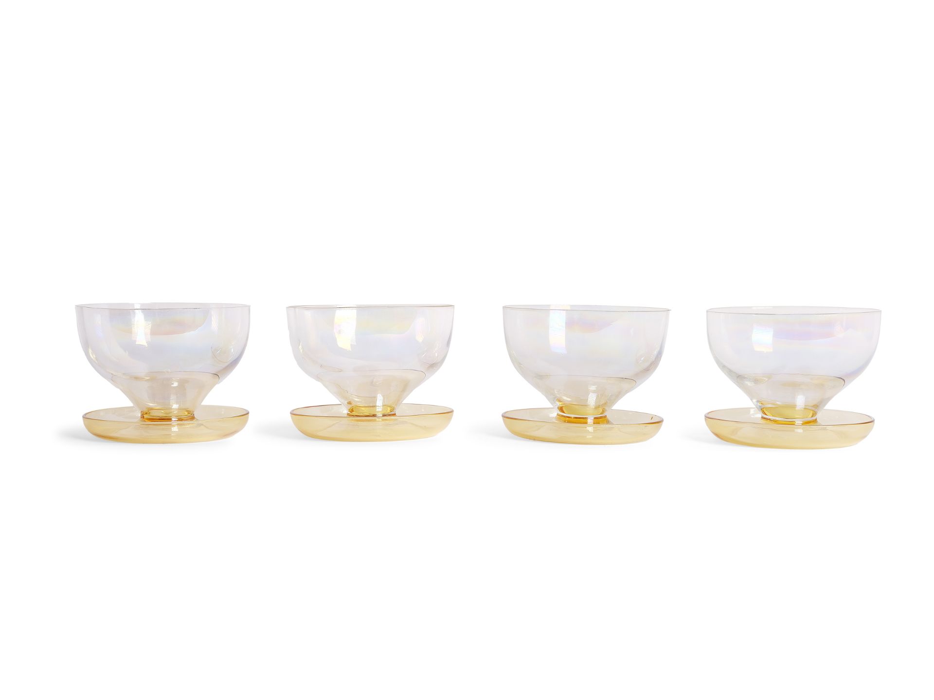 4 ice-cream cups, Josef Hoffmann school, Lobmeyr Vienna design?