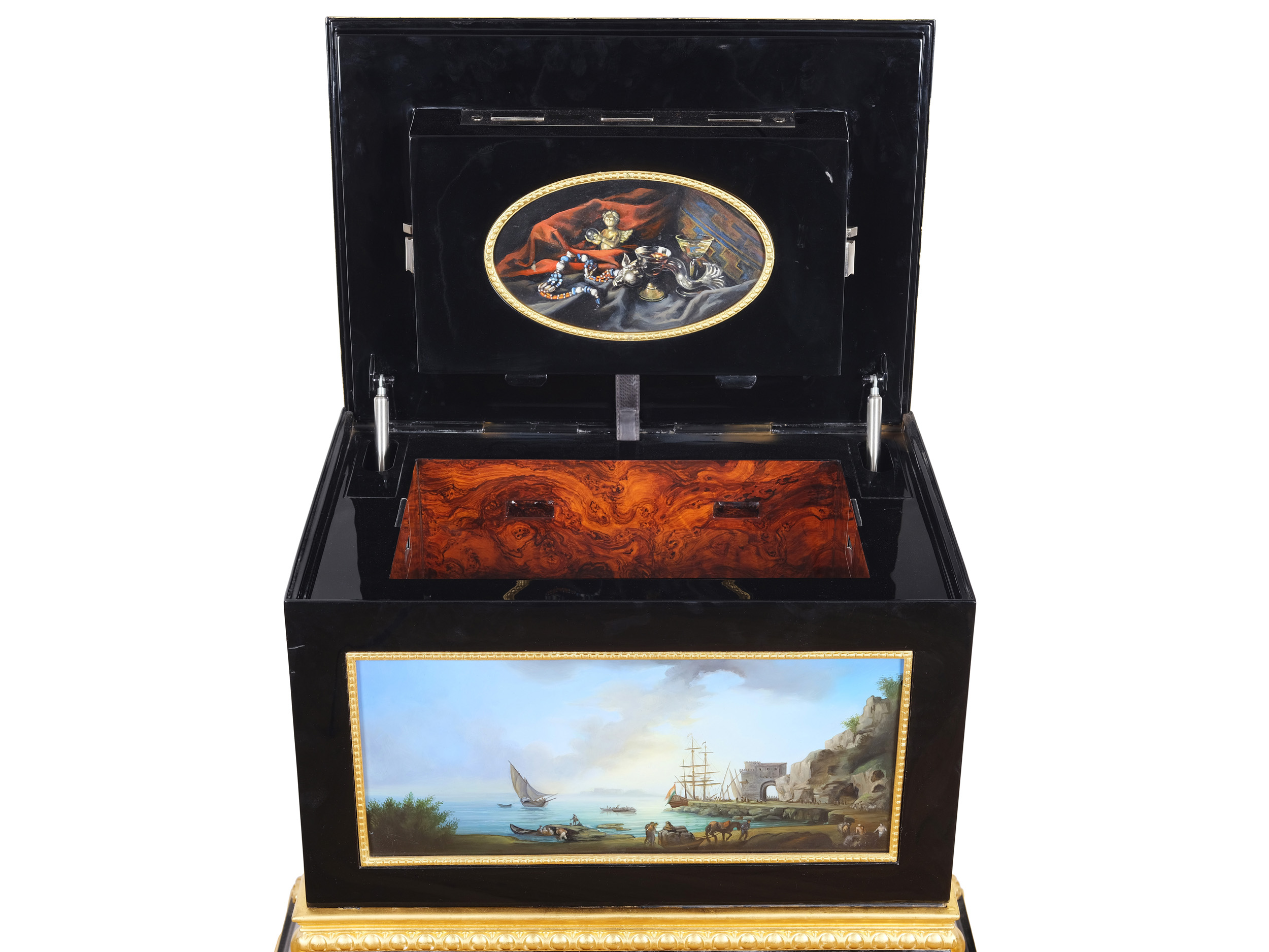 Safe, one-of-a-kind, handcrafted, revolving maritime scenes after Claude J. Vernet - Image 10 of 20