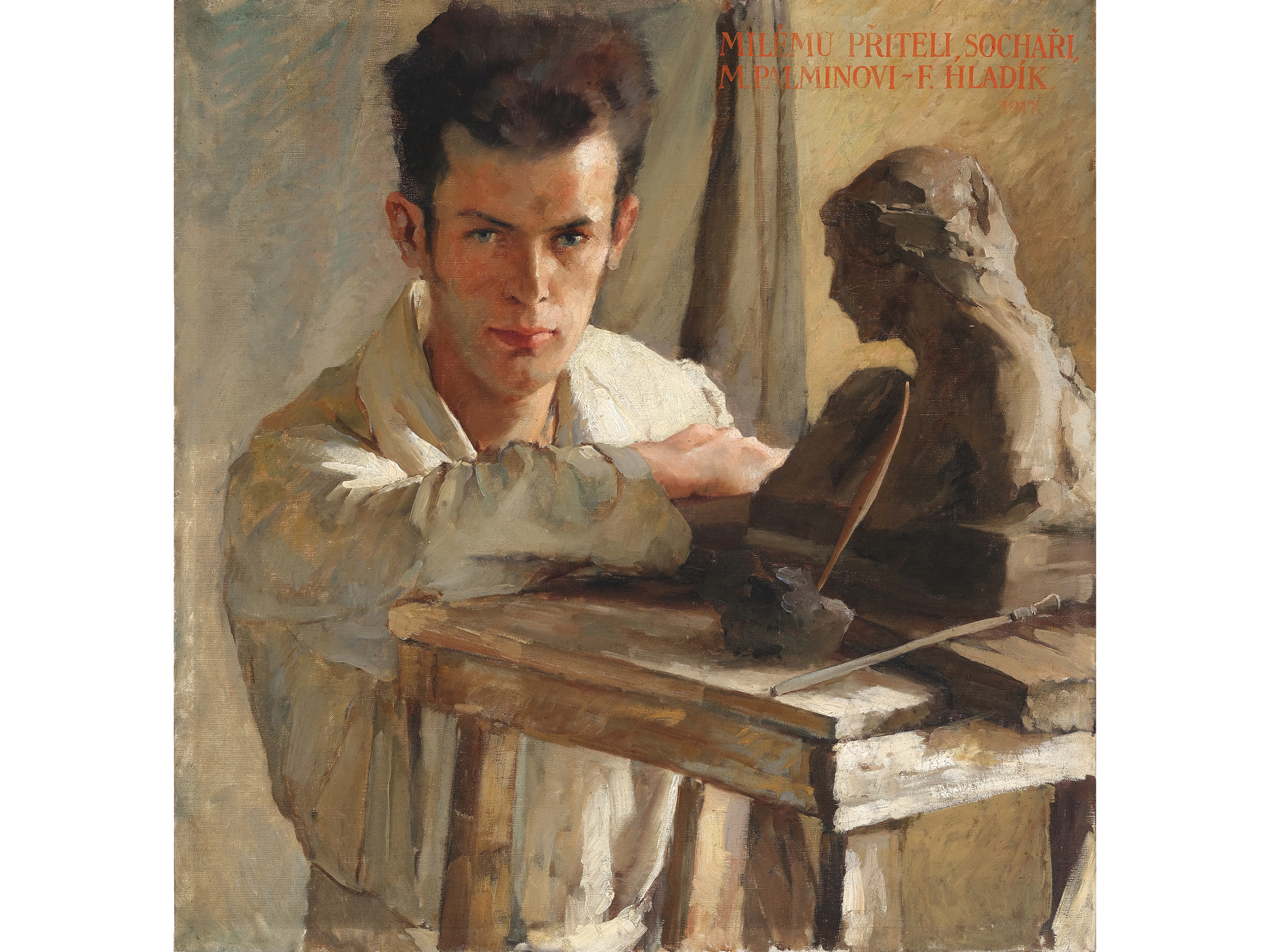 František Hladík, Prague 1887 - 1947 Skála, Artist in studio