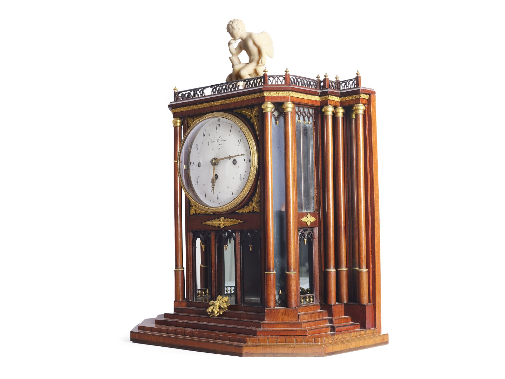 Elegant commode clock, Erhard Karbacher Vienna, around 1800 - Image 3 of 6