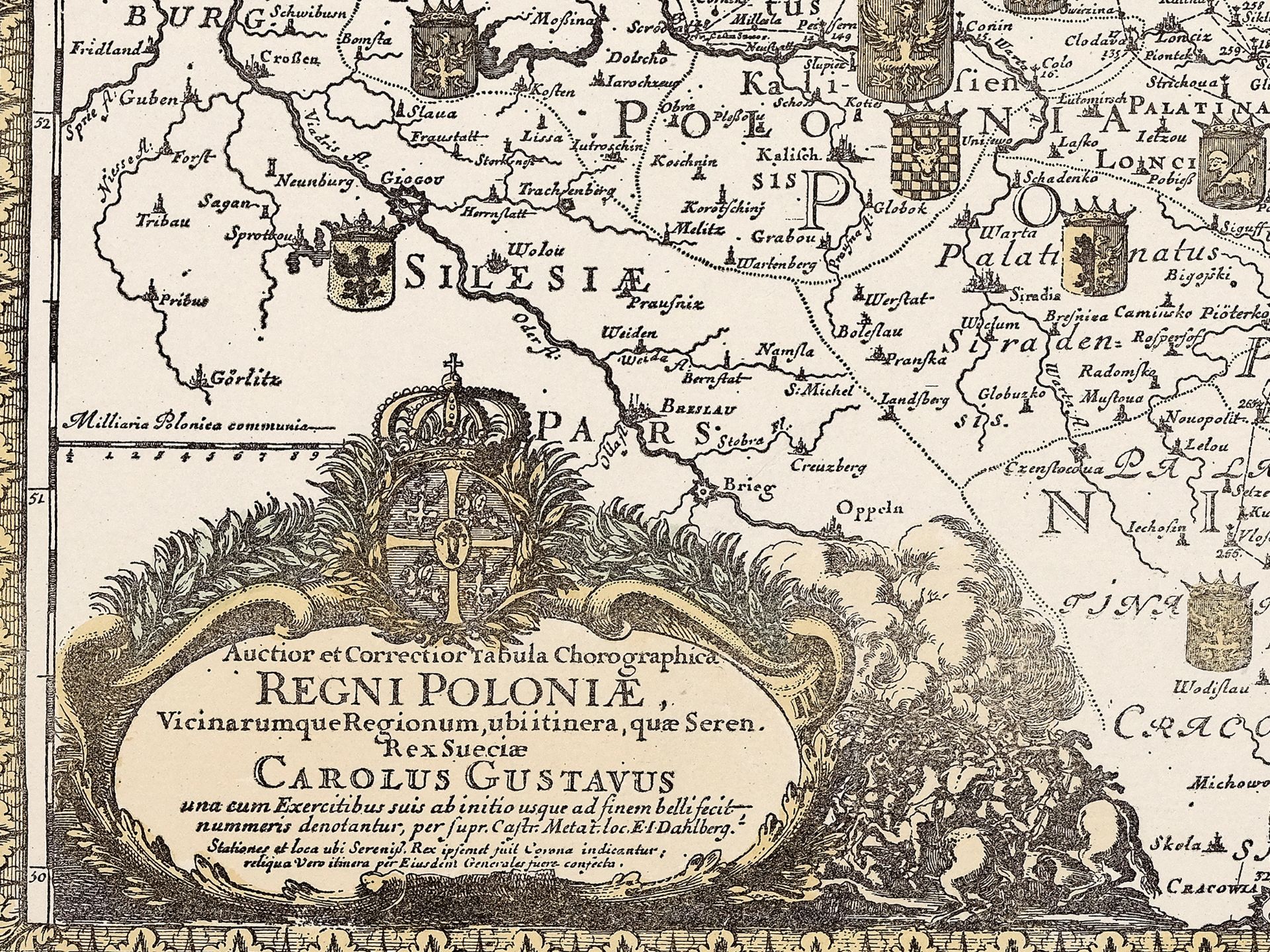 Samuel Pufendorf, Auctior et Correctior Tabula Chorographica Regni Poloniae Vicinarumque Regionum - Bild 2 aus 3