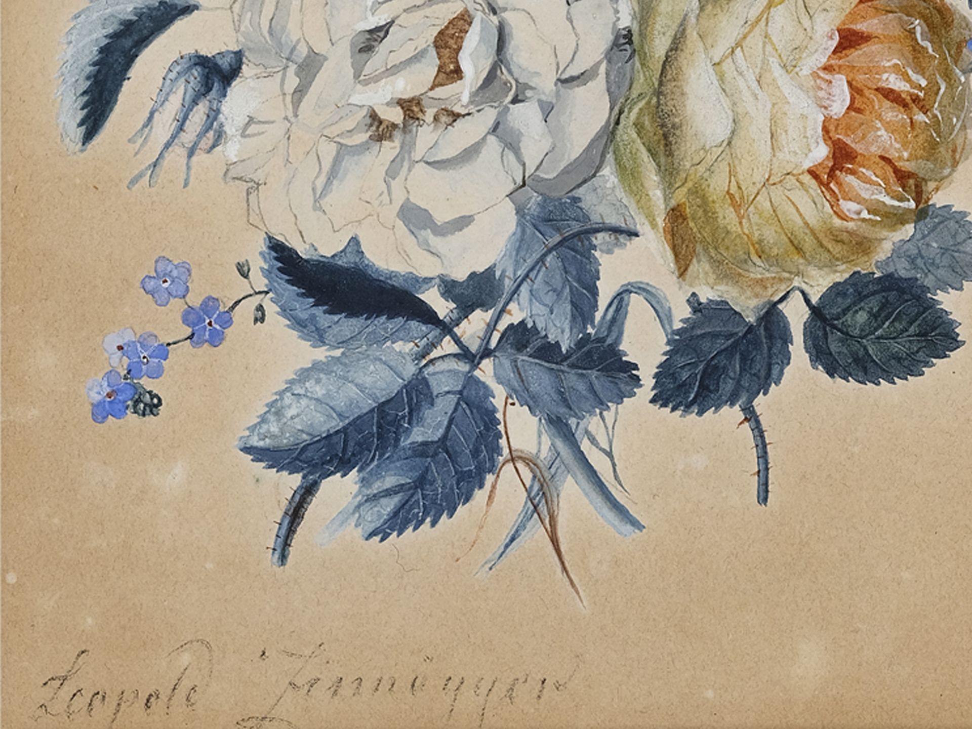 Leopold Zinnöger, Linz 1811 - 1872, Still life with flowers - Image 3 of 4